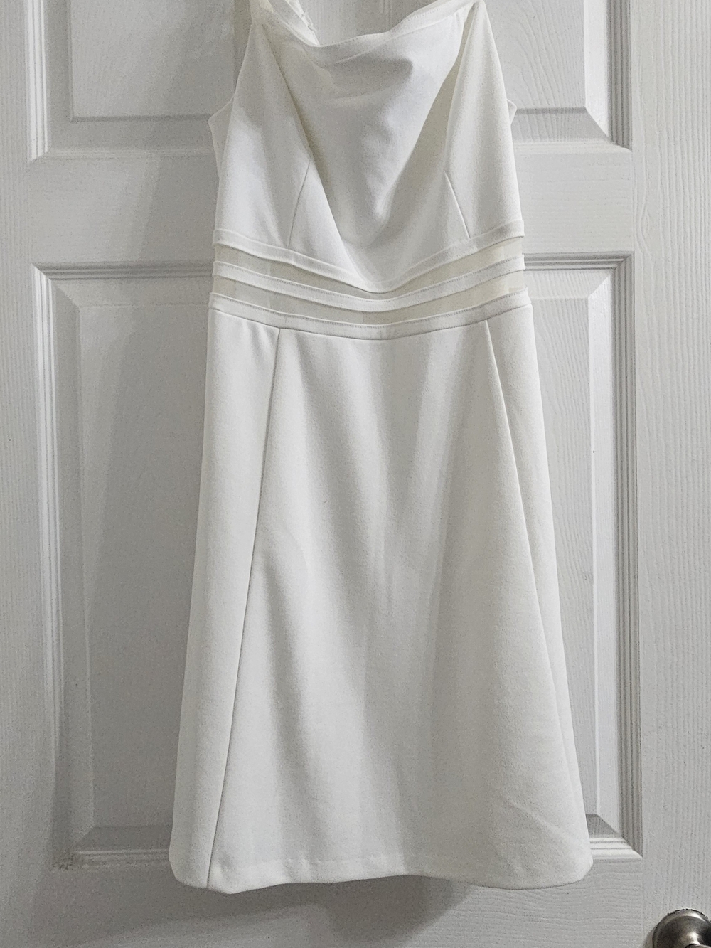 Guess Strapless White Cowl Neck Dress